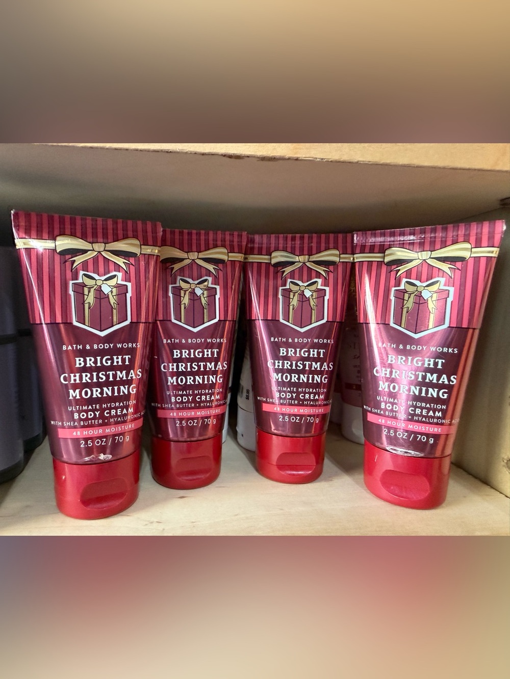 4 Bath & Body Works Bright Christmas Morning Body Cream - Red and Gold